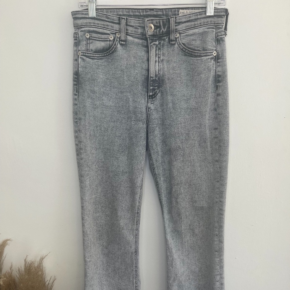 Rag & Bone High-Rise Ankle Flair Jean.